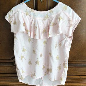 Cute Little Girl Ballerina Ruffle Shirt